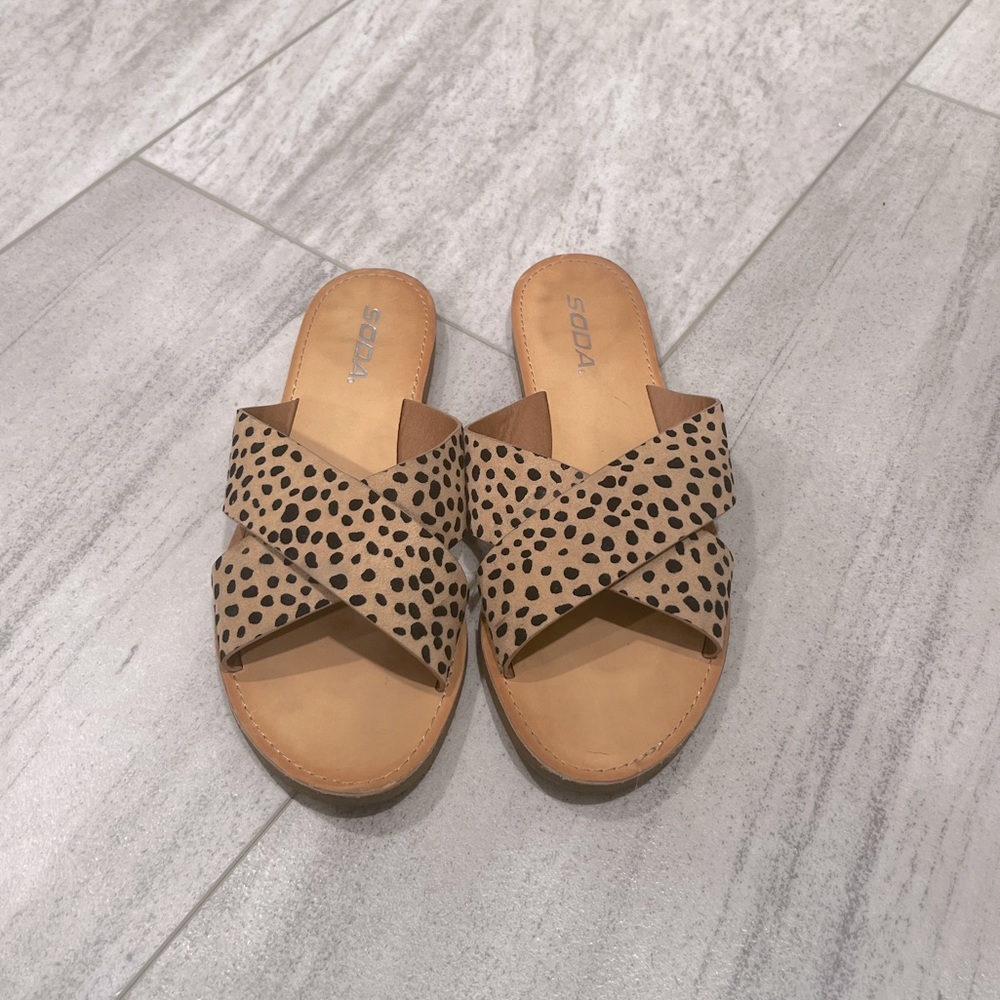 Leopard print sandals